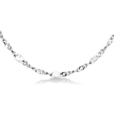 Collier diamanté en or blanc 18k 50 cm