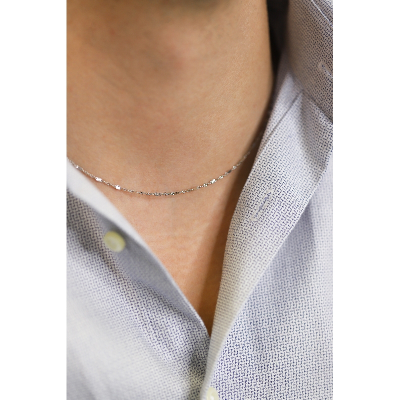 Collier diamanté en or blanc 18k 50 cm Collier diamanté en or blanc 18k 50 cm