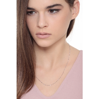 Collier diamanté en or blanc 18k 50 cm