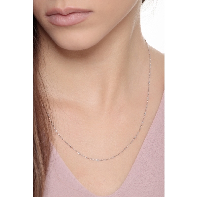 Collier diamanté en or blanc 18k 50 cm