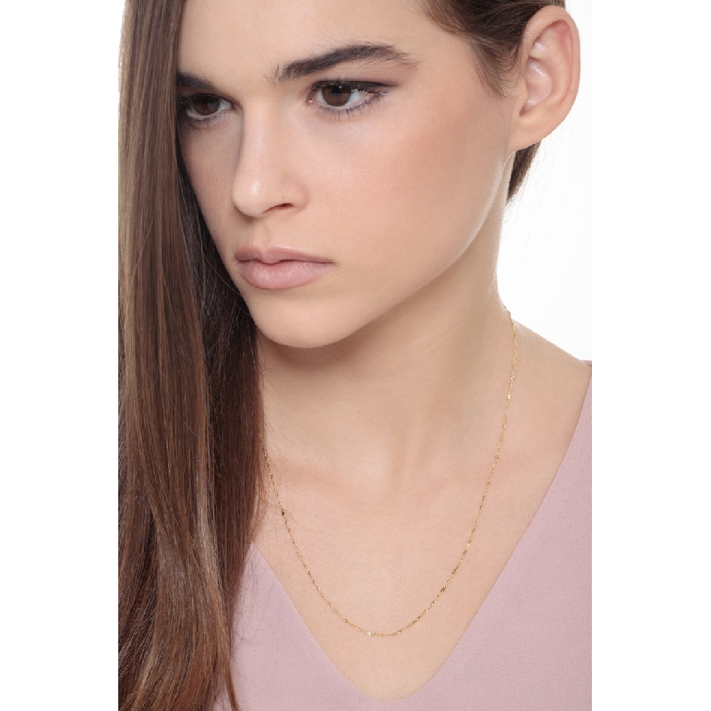 Collier diamanté en or jaune 18k, 50 cm