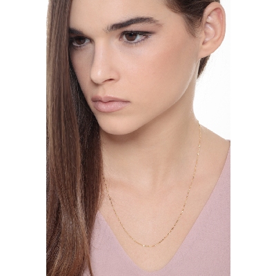 Collier diamanté en or jaune 18k, 50 cm