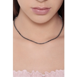Collier tennis en or blanc 18k avec diamants noirs brunis 2,2 mm 2