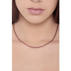 Collier tennis en or rose 18k avec rubis taille brillant 2
