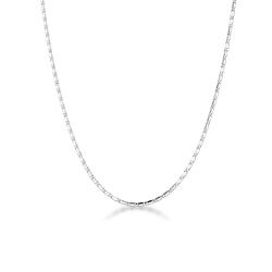 Chaîne godronnée en or blanc 18k, 50 cm