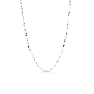 Chaîne plate en or blanc 18 carats, 50 cm