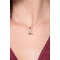 Collier en or blanc et rose 18k avec diamants incrustés 2