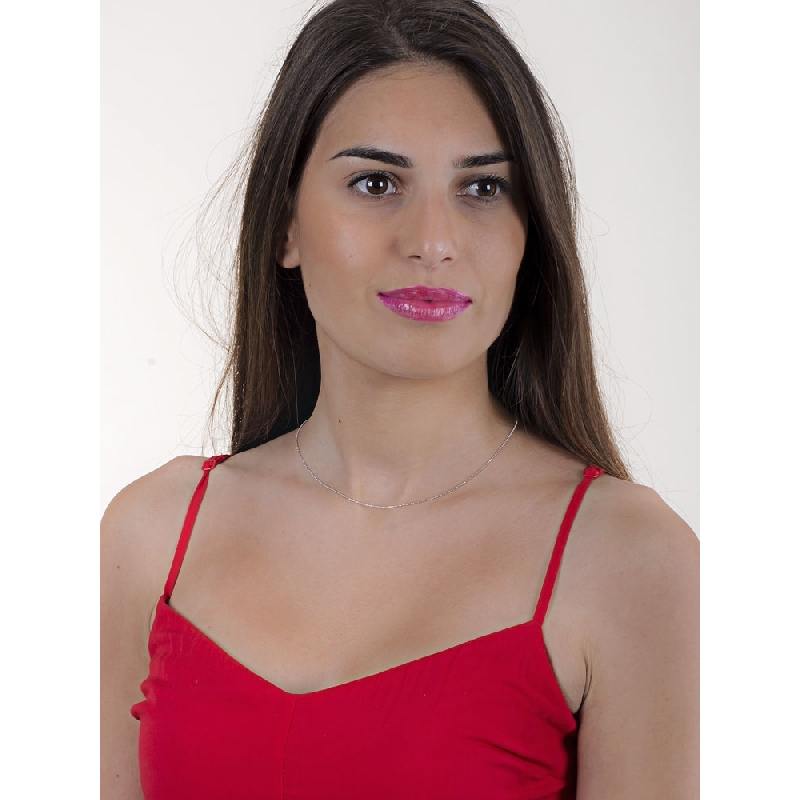 Chaîne fine à billes en or blanc 18K, 40 cm Chaîne fine à billes en or blanc 18K, 40 cm