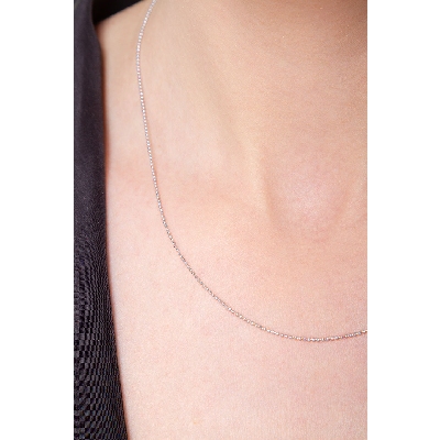 Chaîne à billes en or blanc 18k 45 cm