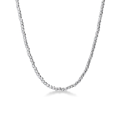 Chaîne à billes diamantées en or blanc 18k cm 45