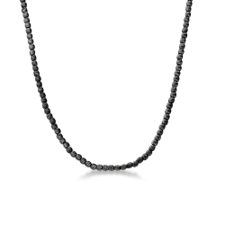 Chaine avec perles diamantées en or noir 18k