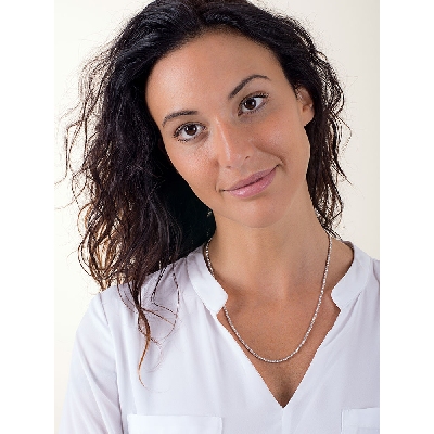 Collier avec perles diamantées en or blanc 750