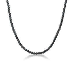 Chaîne avec boules diamantées en or noir 18 carats