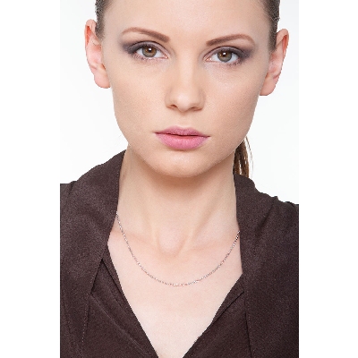 Collier or blanc 18k chaîne rolò 45 cm