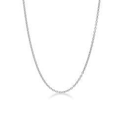 Collier or blanc 18k chaîne rolò 45 cm