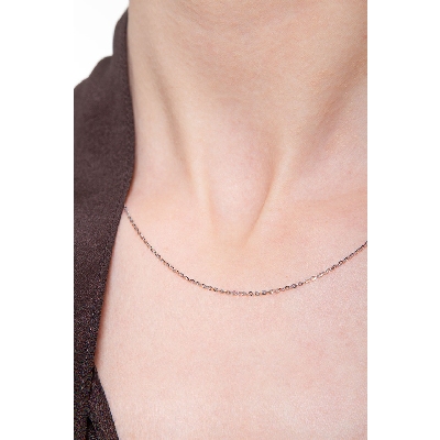 Chaîne rolo en or blanc 18k, 45 cm