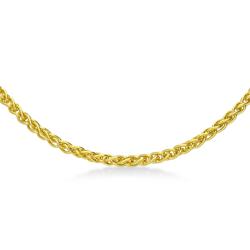 Chaîne maille épi en or jaune 18k, 50 cm