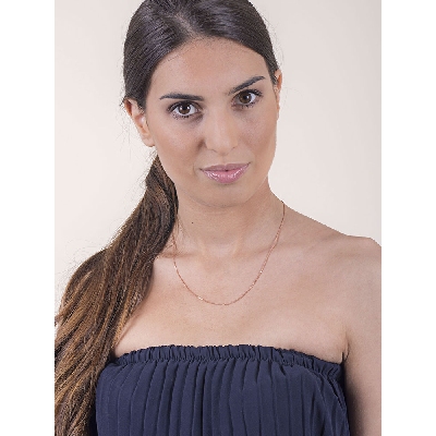 Chaîne vénitienne godronnée en or rose 45 cm