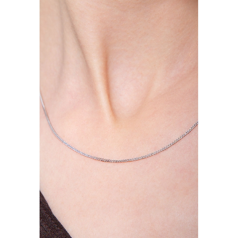 Chaîne en or blanc 18k maille vénitienne Chaîne en or blanc 18k maille vénitienne