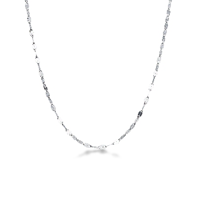 Collier classique godronné en Or Blanc 18k