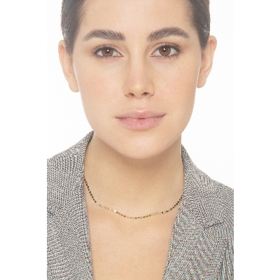 Collier en Or Jaune 18k Maille Godronnée 2 mm