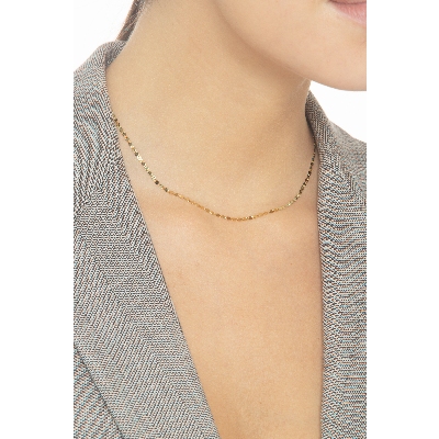 Collier en Or Jaune 18k Maille Godronnée 2 mm