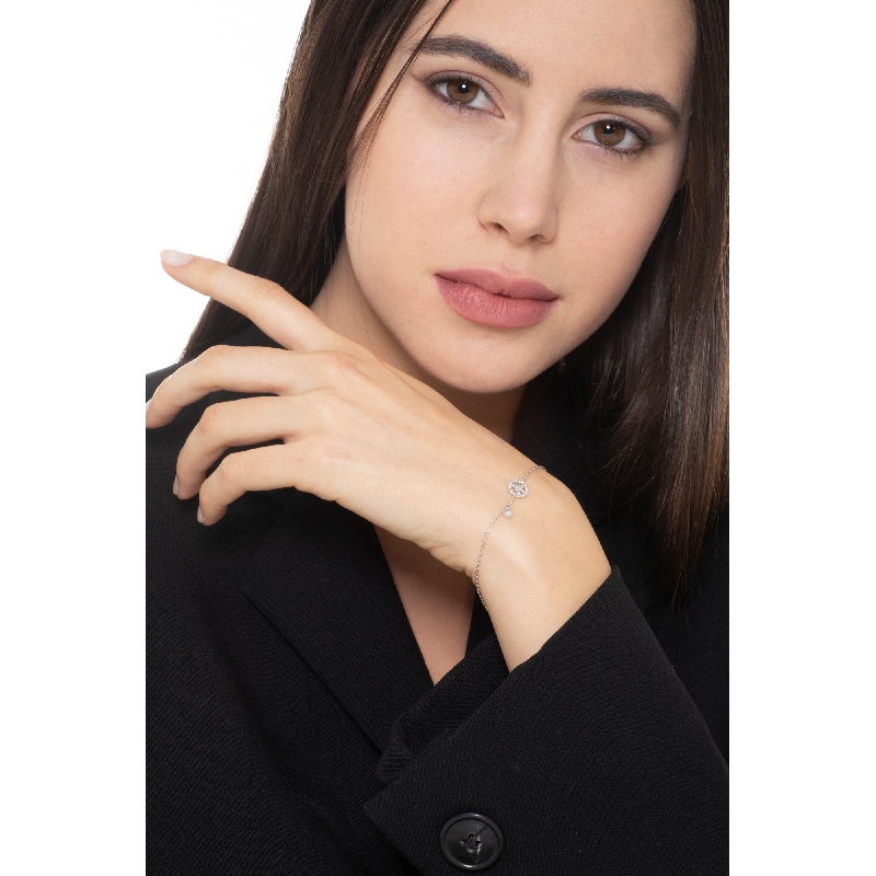 Bracelet Peace&Love en or blanc 18k et diamants Bracelet Peace&Love en or blanc 18k et diamants