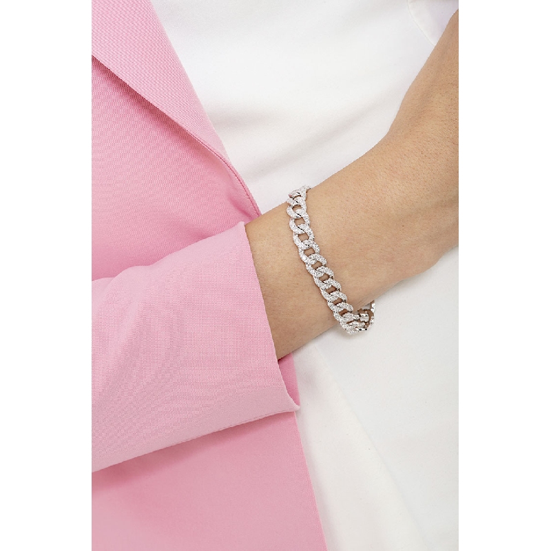 Bracelet  groumette en or blanc 18k et diamants Bracelet  groumette en or blanc 18k et diamants