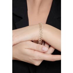 Bracelet gourmette en or jaune 18 carats avec diamants  2