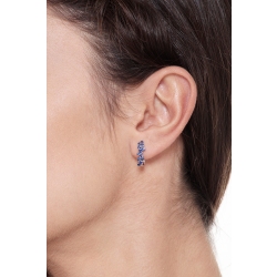 Créoles en or blanc 18k avec saphirs bleus 2
