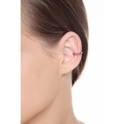 Earcuff en or blanc 18 carats incrustée de rubis  2