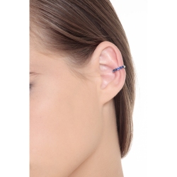Earcuff en or blanc 18 carats incrustée de saphirs bleus  2