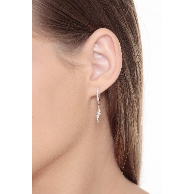 Boucles d'oreilles en or blanc en forme d'éclair