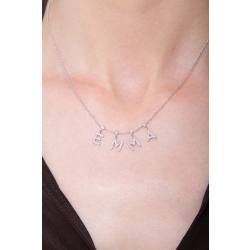 Collier personnalisé prénom  EMMA en or blanc 750 et diamants 2