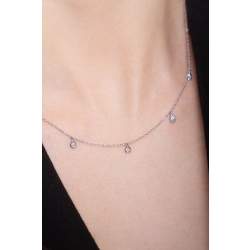 Collier avec neuf pendentifs diamant en forme de goutte or blanc 750 2