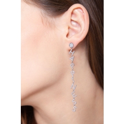 Mono-boucle pendante en or blanc 18 carats, avec le mot HAPPINESS  2