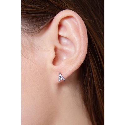 Boucle d'oreille personnalisée lettre A en diamants