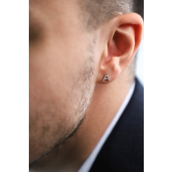 Boucle d'oreille lettre A en diamants et or blanc 750 2