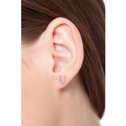 Boucle d'oreille personnalisée lettre U en diamants 2