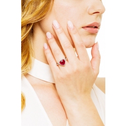 Bague rubis en forme de coeur et diamants en or blanc 18k 2