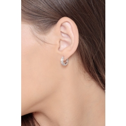 Créole unique en or blanc 18 ct avec diamants 2