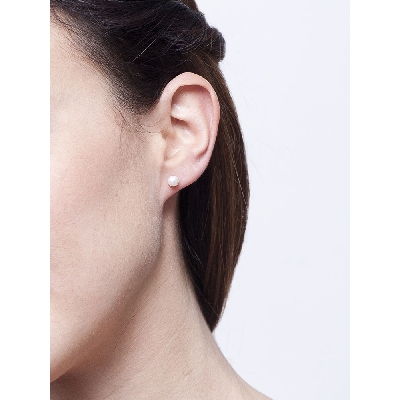 Boucles d’oreilles en or blanc 18k avec perle naturelle cultivée