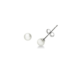 Boucles d’oreilles en or blanc 18k avec perle naturelle cultivée