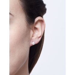 Boucles d’oreilles Or Blanc 18k avec perle cultivée 5,5 mm 2