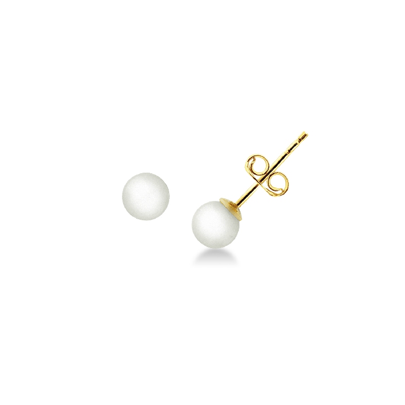 Boucles d’oreilles puces Or Jaune 18k avec perles 6,5 mm
