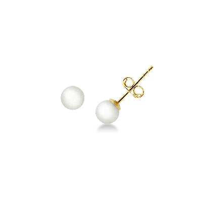Boucles d’oreilles puces Or Jaune 18k avec perles 6,5 mm