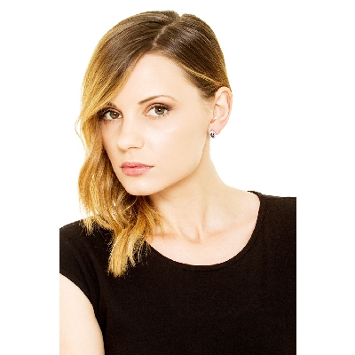 Boucles d’oreilles halo Or Blanc 18k avec saphirs et diamants