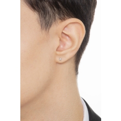 Boucle d'oreille individuelle à 4 griffes en or blanc 18 carats avec diamant 2