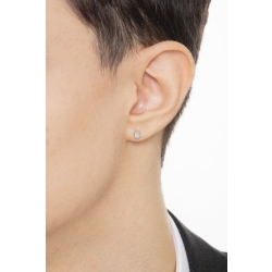 Mono boucle d oreille mono à six griffes en or blanc 18k  2