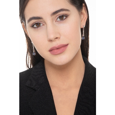 Boucles d’oreilles Or 18k avec saphirs bleus et diamants